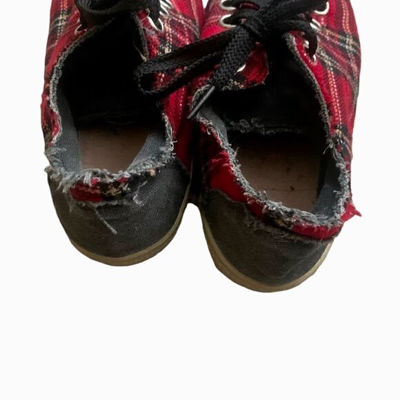 Unbranded Gray & Plaid Canvas Sneakers Size 38 - Picture 9 of 11